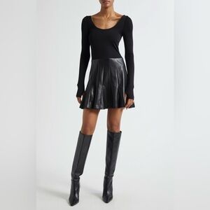 Alice + Olivia Black Faux Leather Dress